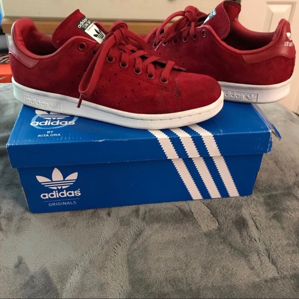 Red Stan Smith Suede Adidas